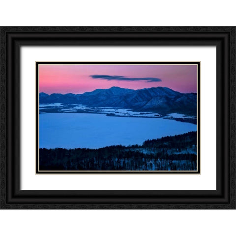 Bihoro Pass II Black Ornate Wood Framed Art Print with Double Matting by Malvin, Larry