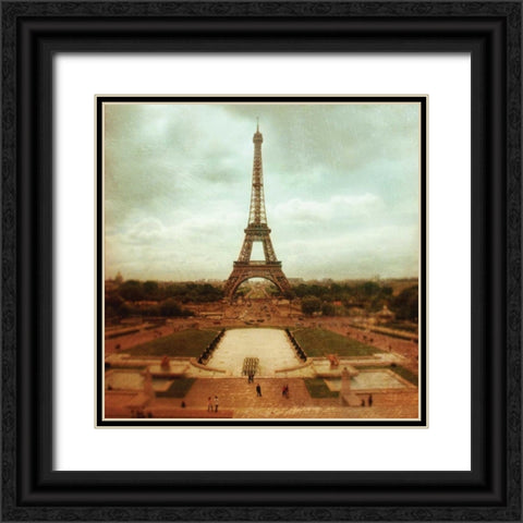 Eiffel Tower V Black Ornate Wood Framed Art Print with Double Matting by Melious, Amy