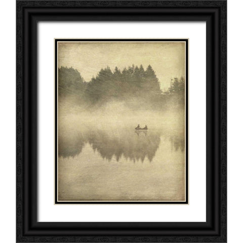 Foggy Lake I Black Ornate Wood Framed Art Print with Double Matting by Melious, Amy