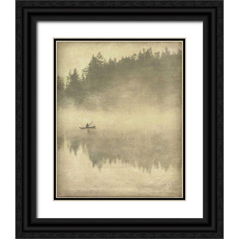 Foggy Lake II Black Ornate Wood Framed Art Print with Double Matting by Melious, Amy