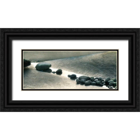 Pebbles I Black Ornate Wood Framed Art Print with Double Matting by Melious, Amy