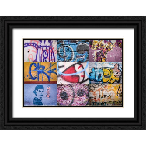 Graffiti IV Black Ornate Wood Framed Art Print with Double Matting by Mahan, Kathy