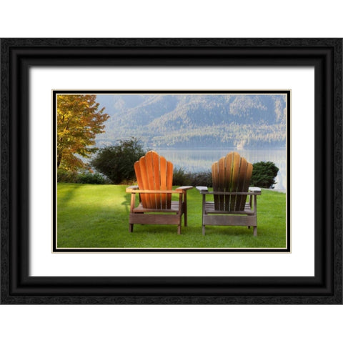 Quinault Adirondacks Black Ornate Wood Framed Art Print with Double Matting by Mahan, Kathy