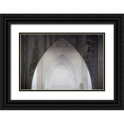 Sluslaw River Bridge I Black Ornate Wood Framed Art Print with Double Matting by Mahan, Kathy