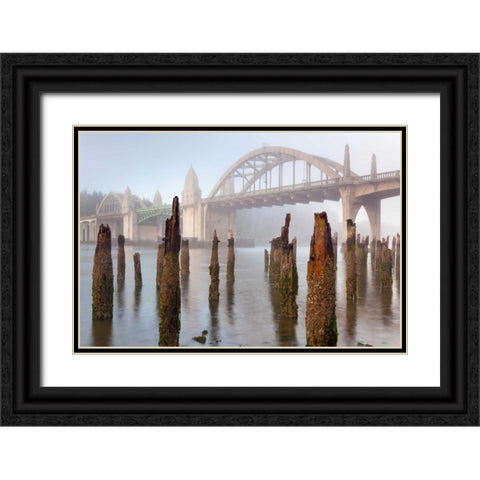 Suslaw River Bridge III Black Ornate Wood Framed Art Print with Double Matting by Mahan, Kathy