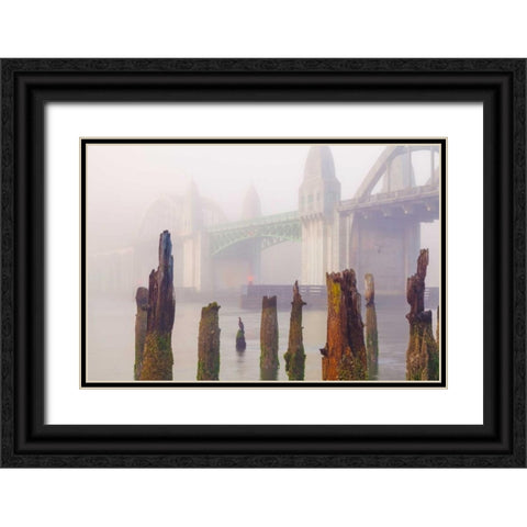 Suslaw River Bridge IV Black Ornate Wood Framed Art Print with Double Matting by Mahan, Kathy