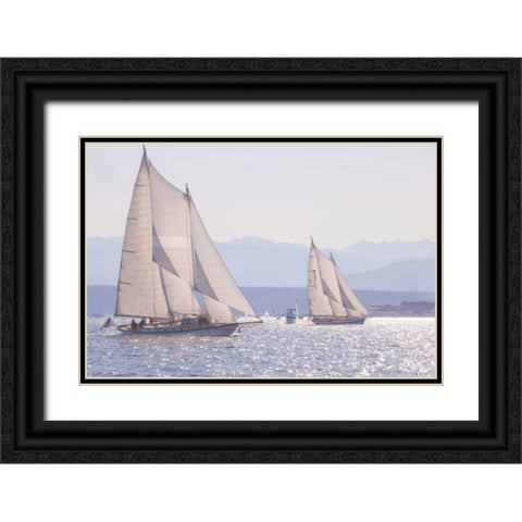 Port Townsend Boats II Black Ornate Wood Framed Art Print with Double Matting by Mahan, Kathy