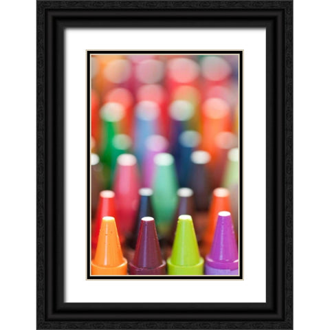 Endless Crayons I Black Ornate Wood Framed Art Print with Double Matting by Mahan, Kathy