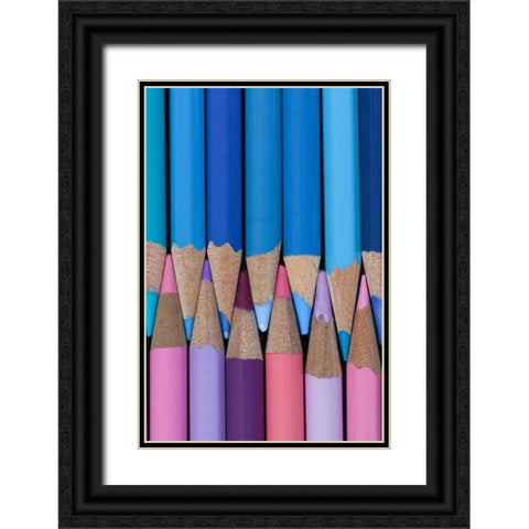 Colored Pencils II Black Ornate Wood Framed Art Print with Double Matting by Mahan, Kathy