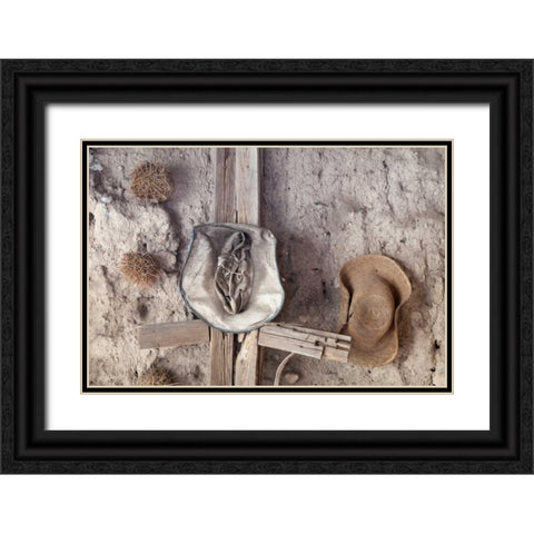 Cowboy Hats II Black Ornate Wood Framed Art Print with Double Matting by Mahan, Kathy