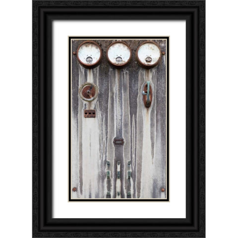 Old Electrical Panel II Black Ornate Wood Framed Art Print with Double Matting by Mahan, Kathy