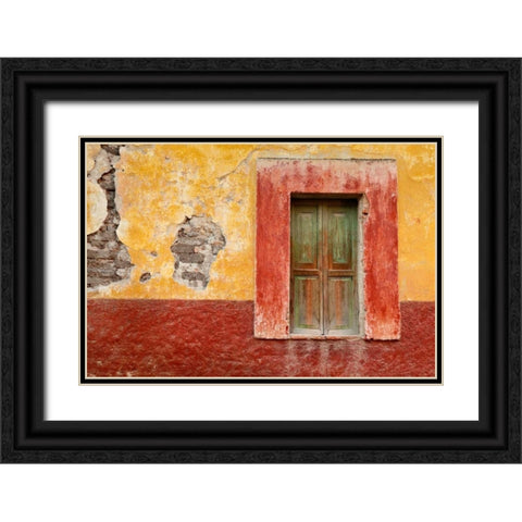 Colorful Window Black Ornate Wood Framed Art Print with Double Matting by Mahan, Kathy