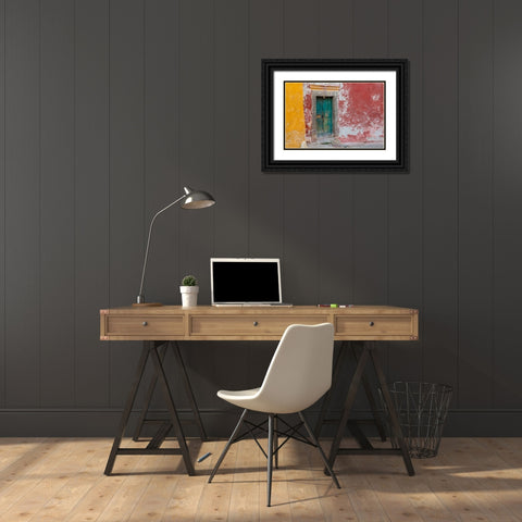 Colorful Door Black Ornate Wood Framed Art Print with Double Matting by Mahan, Kathy