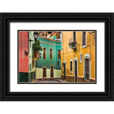 Colorful Street I Black Ornate Wood Framed Art Print with Double Matting by Mahan, Kathy