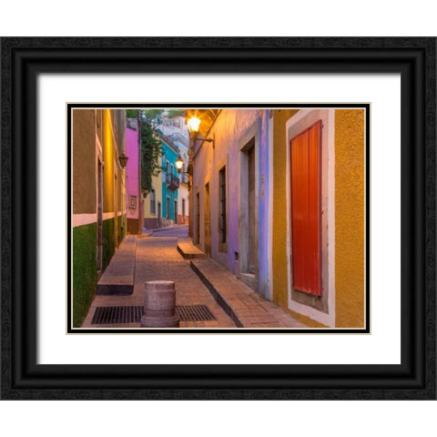 Colorful Street II Black Ornate Wood Framed Art Print with Double Matting by Mahan, Kathy