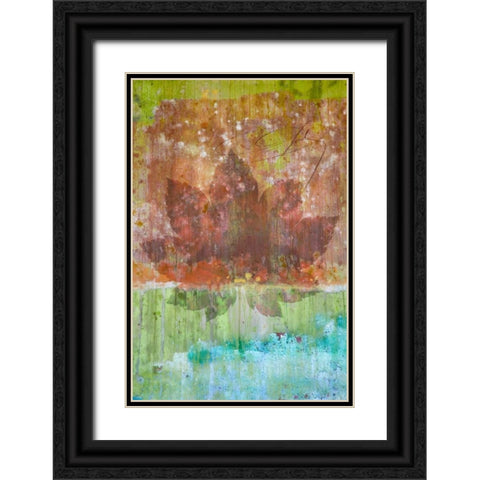 Maple Leaf II Black Ornate Wood Framed Art Print with Double Matting by Mahan, Kathy
