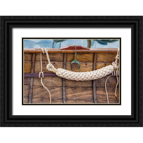 On the Boat I Black Ornate Wood Framed Art Print with Double Matting by Mahan, Kathy