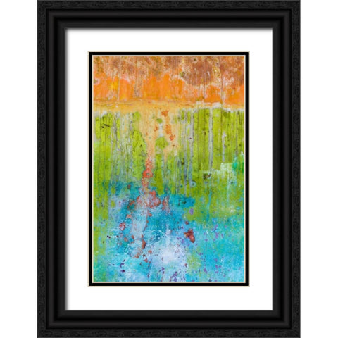 Color I Black Ornate Wood Framed Art Print with Double Matting by Mahan, Kathy