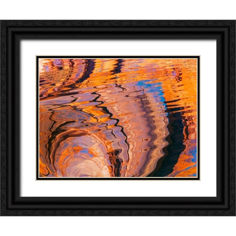 Ripples of Color I Black Ornate Wood Framed Art Print with Double Matting by Mahan, Kathy