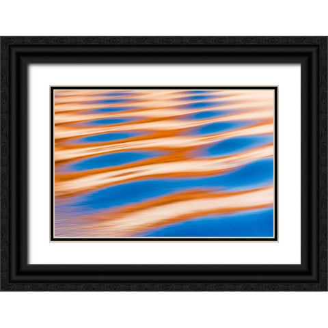 Electric Blue I Black Ornate Wood Framed Art Print with Double Matting by Mahan, Kathy