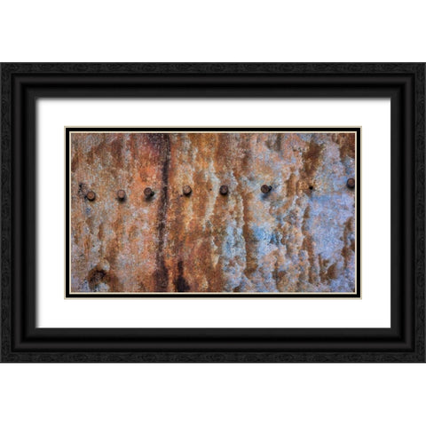 Corroded Metal II Black Ornate Wood Framed Art Print with Double Matting by Mahan, Kathy