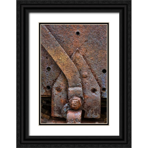 Rusty Metal IV Black Ornate Wood Framed Art Print with Double Matting by Mahan, Kathy