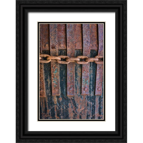 Rusty Metal VI Black Ornate Wood Framed Art Print with Double Matting by Mahan, Kathy