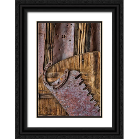 Vintage Tools II Black Ornate Wood Framed Art Print with Double Matting by Mahan, Kathy