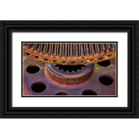 Rusty Gears I Black Ornate Wood Framed Art Print with Double Matting by Mahan, Kathy