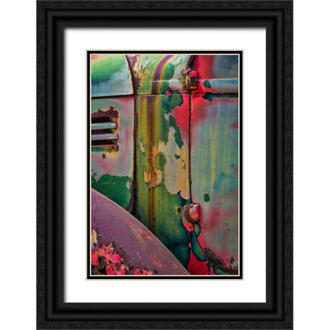 Layers of Color II Black Ornate Wood Framed Art Print with Double Matting by Mahan, Kathy