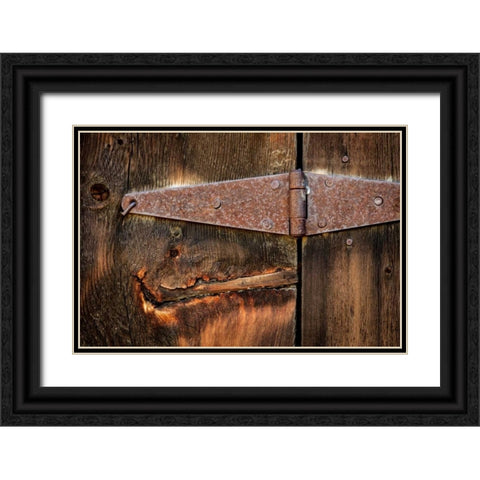 Cabin Hinge Black Ornate Wood Framed Art Print with Double Matting by Mahan, Kathy