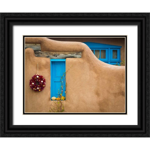 New Mexico Adobe I Black Ornate Wood Framed Art Print with Double Matting by Mahan, Kathy