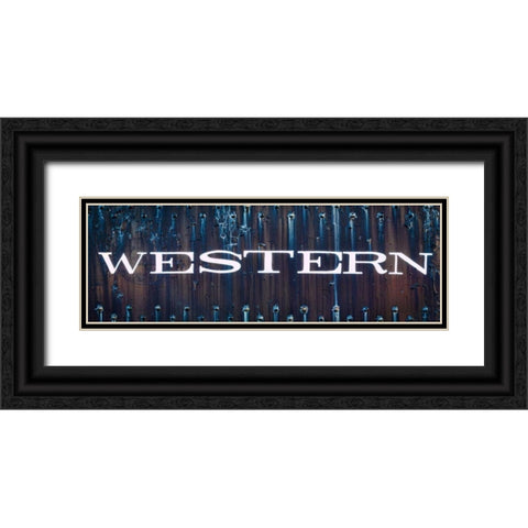 Western Black Ornate Wood Framed Art Print with Double Matting by Mahan, Kathy