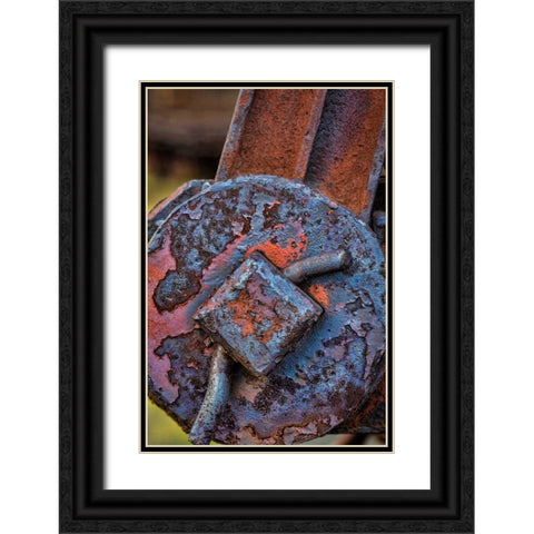 Train Details V Black Ornate Wood Framed Art Print with Double Matting by Mahan, Kathy