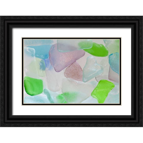 Beach Glass I Black Ornate Wood Framed Art Print with Double Matting by Mahan, Kathy