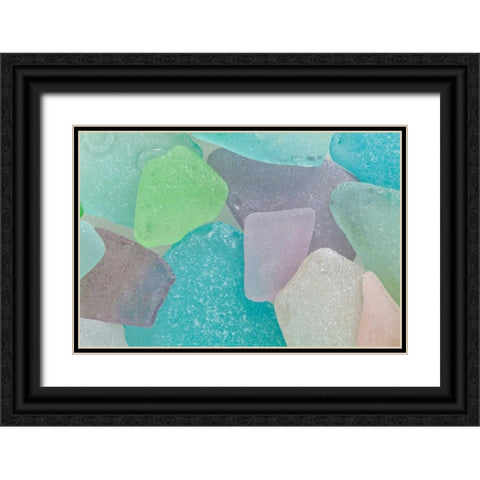 Beach Glass II Black Ornate Wood Framed Art Print with Double Matting by Mahan, Kathy