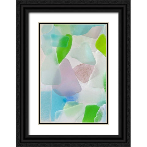 Beach Glass III Black Ornate Wood Framed Art Print with Double Matting by Mahan, Kathy