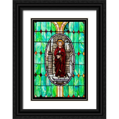 Stained Glass III Black Ornate Wood Framed Art Print with Double Matting by Mahan, Kathy