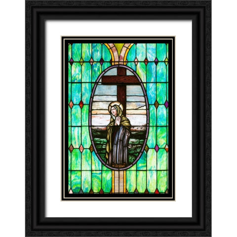 Stained Glass IV Black Ornate Wood Framed Art Print with Double Matting by Mahan, Kathy