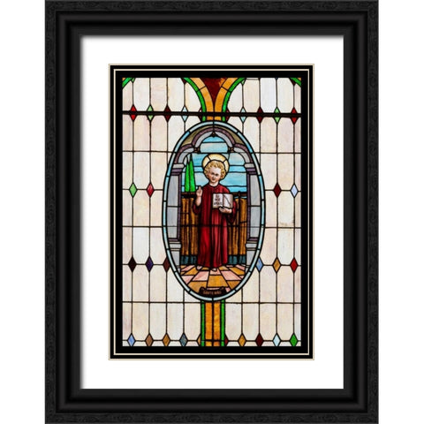Stained Glass IX Black Ornate Wood Framed Art Print with Double Matting by Mahan, Kathy