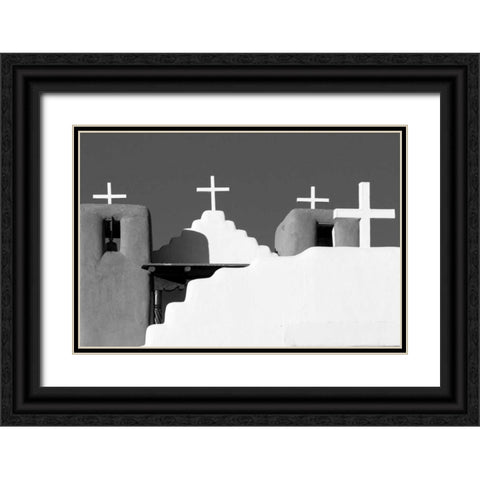 New Mexico Church II Black Ornate Wood Framed Art Print with Double Matting by Mahan, Kathy