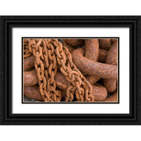 Maritime Chain II Black Ornate Wood Framed Art Print with Double Matting by Mahan, Kathy