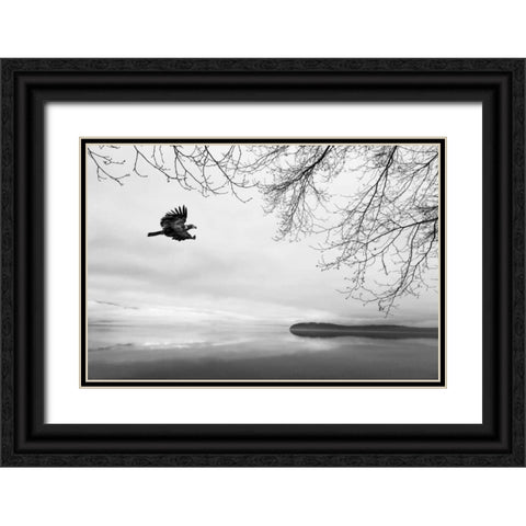 Seabeck Winter I Black Ornate Wood Framed Art Print with Double Matting by Mahan, Kathy