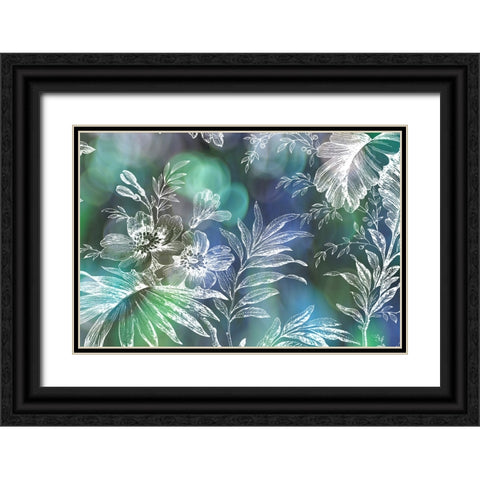 Floral Bokeh III Black Ornate Wood Framed Art Print with Double Matting by Mahan, Kathy