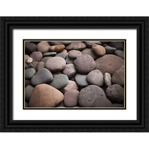 Pebble Patch I Black Ornate Wood Framed Art Print with Double Matting by Millet, Karyn