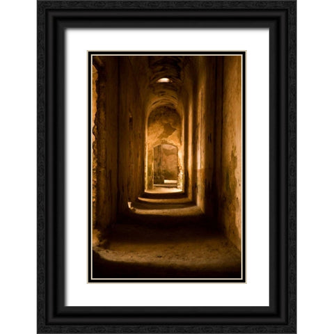 Down the Hall II Black Ornate Wood Framed Art Print with Double Matting by Millet, Karyn
