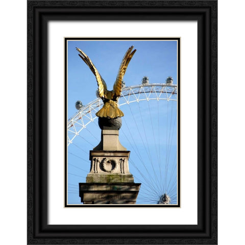 London Eye Black Ornate Wood Framed Art Print with Double Matting by Millet, Karyn