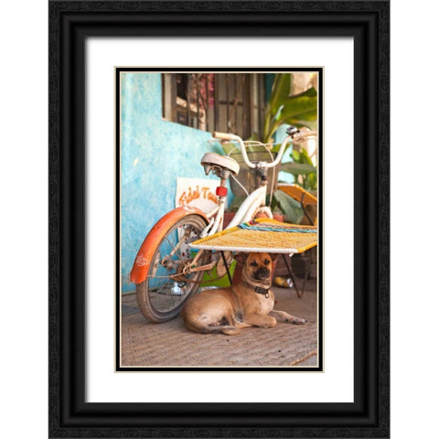 A Dogs Life IV Black Ornate Wood Framed Art Print with Double Matting by Millet, Karyn