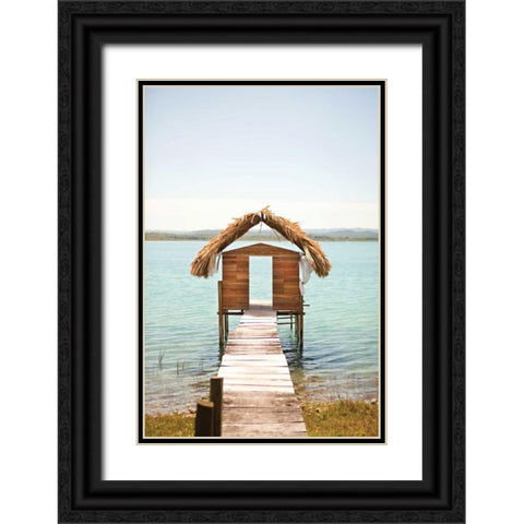 Tropical Oasis I Black Ornate Wood Framed Art Print with Double Matting by Millet, Karyn