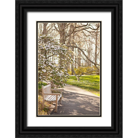 In the Park II Black Ornate Wood Framed Art Print with Double Matting by Millet, Karyn